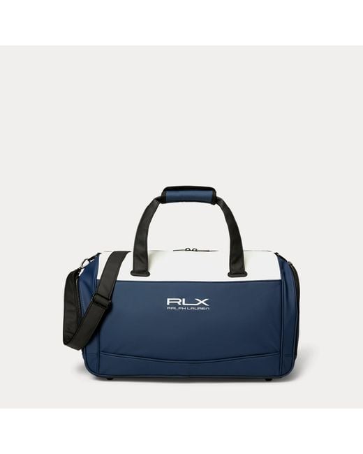 Ralph Lauren Blue Embroidered Logo Golf Boston Bag for men
