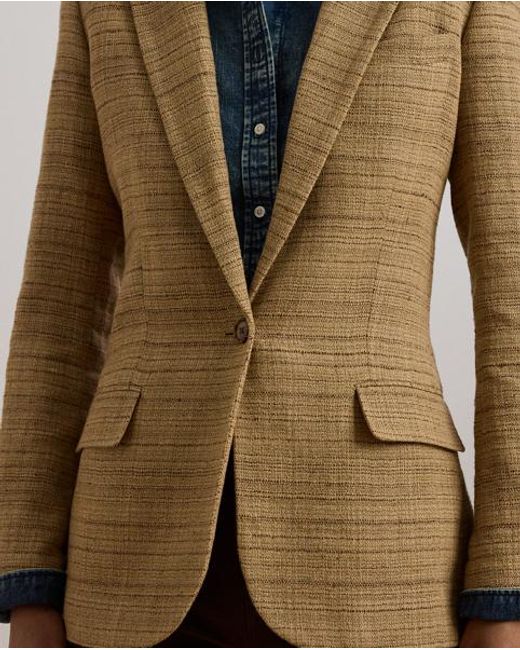 Blazer De Tweed De Mezcla De Lino Ralph Lauren de color Brown