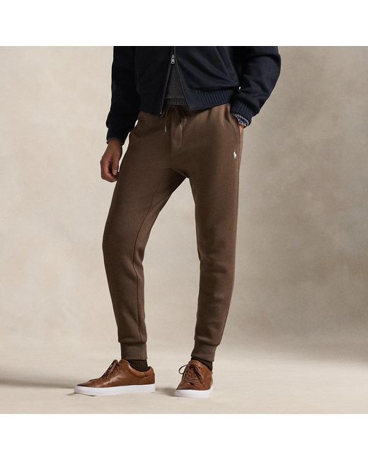 Pantaloni da jogging a maglia doppia di Ralph Lauren in Natural da Uomo