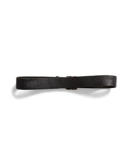 RRL Multicolor Distressed Leather Belt for men