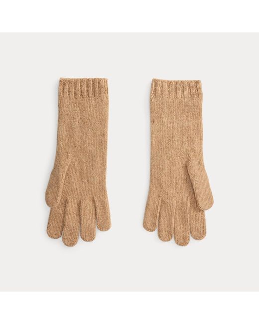 Polo Ralph Lauren Natural Cable-Knit Wool-Cashmere Gloves