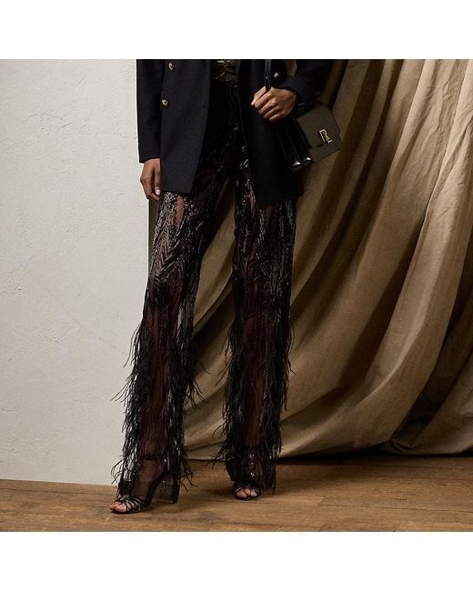 Ralph Lauren Collection Black Bradlee Embellished Tulle Trouser