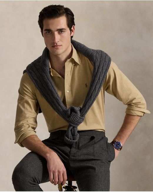 Polo Ralph Lauren Custom-Fit Performance-Hemd Aus Twill in Natural für Herren