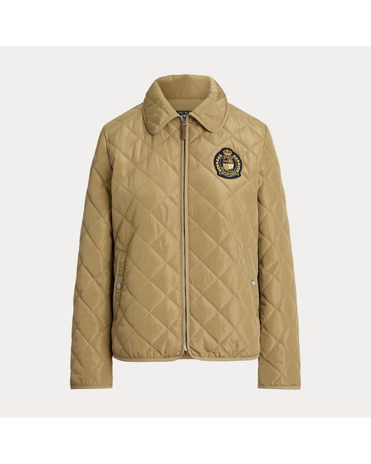 Ralph Lauren Green Crest-Patch Diamond-Quilted Jacket