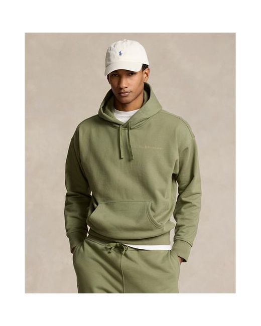 Polo Ralph Lauren Green Relaxed Fit Logo Fleece Hoodie for men
