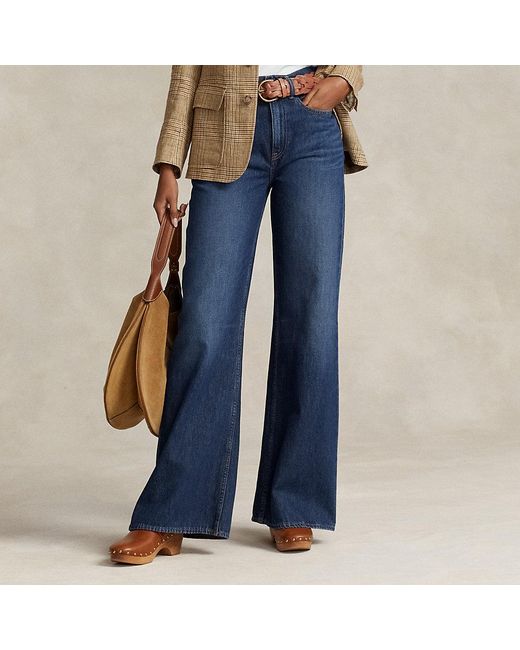 Ralph Lauren Blue High-rise Wide-leg Jean