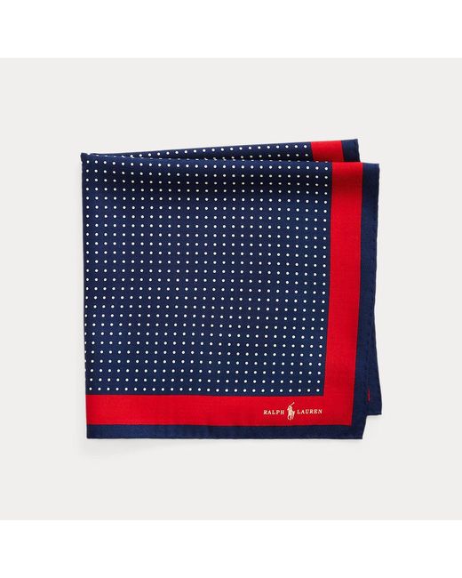 Polo Ralph Lauren Red Polka-dot Wool-silk Bandana for men