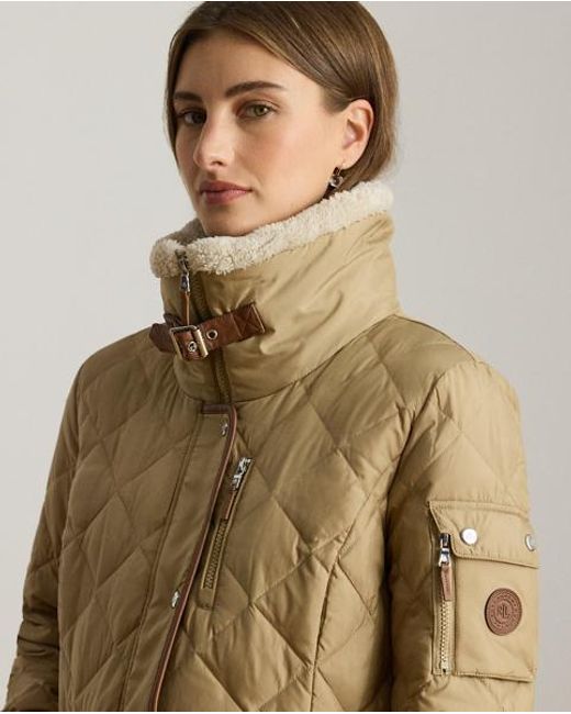 Ralph Lauren Daunenmantel Mit Rautensteppung in Natur Lyst AT