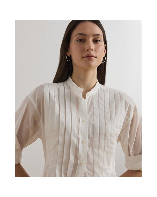 Camicia in dobby con cuciture pintuck di Ralph Lauren in Gray