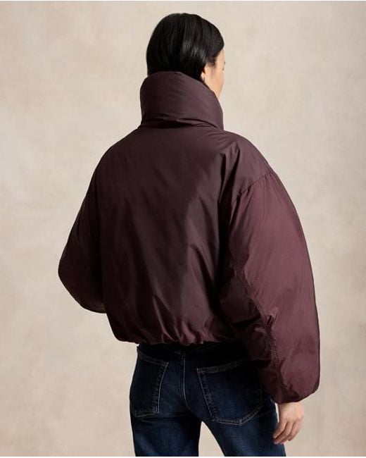 Polo Ralph Lauren Brown Cropped Down Puffer Jacket