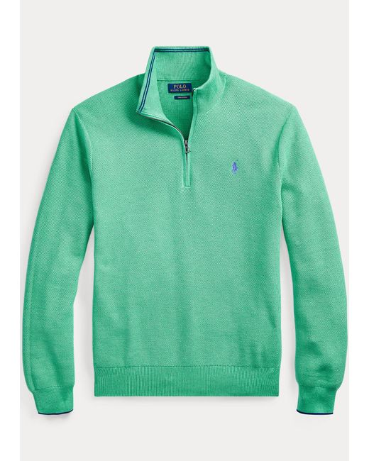 Polo Ralph Lauren Cotton Half-Zip Jumper in Green für Herren
