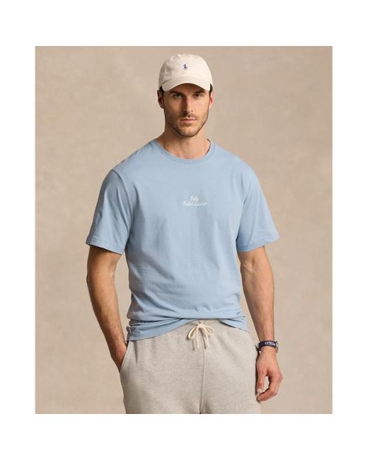 Taglie Plus - Maglietta in jersey con logo ricamato di Ralph Lauren in Blue da Uomo