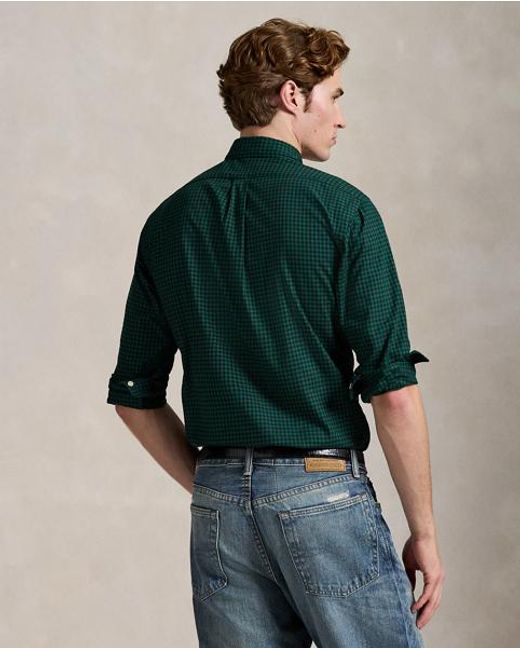 Polo Ralph Lauren Black Custom Fit Plaid Twill Shirt for men