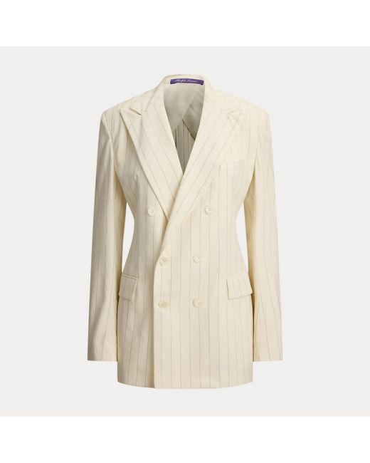 Ralph Lauren Natural Ramona Striped Wool Jacket