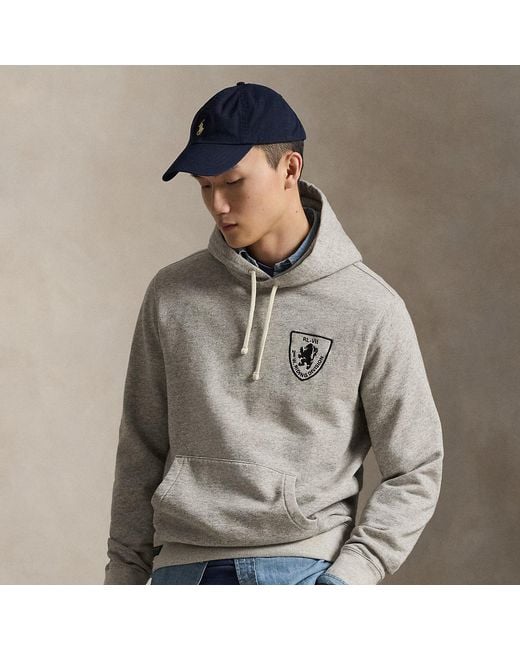 Polo Ralph Lauren Gray Embroidered Fleece Hoodie for men