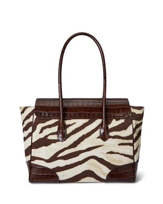 Bolso Satchel Tanner Grande De Loneta Ralph Lauren de color Brown