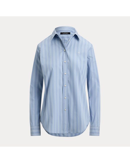 Camisa De Paño Con Rayas Classic Fit Ralph Lauren de color Blue