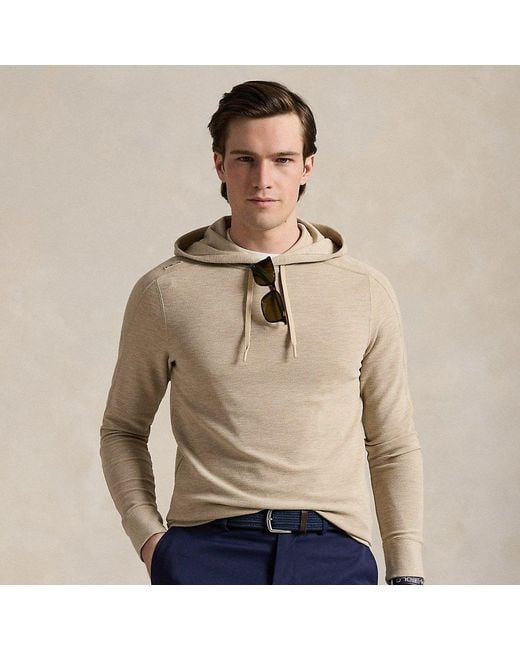 Felpa in tessuto tecnico con cappuccio di Ralph Lauren in Natural da Uomo