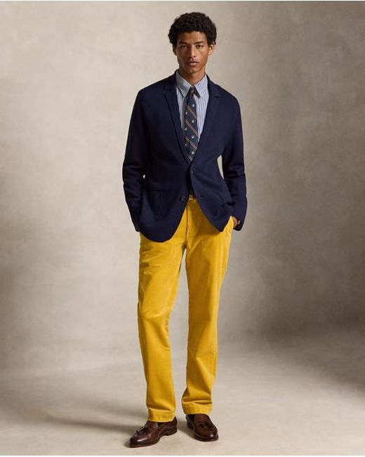 Polo Ralph Lauren Yellow Straight Fit Stretch Corduroy Trousers for men