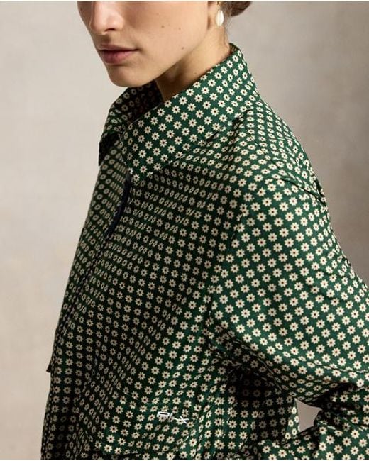Ralph Lauren Green Floral Ripstop Rain Jacket