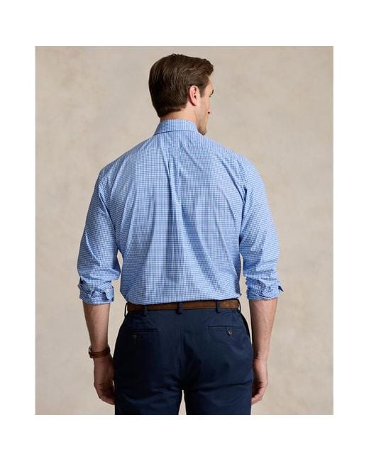 Ralph Lauren Blue Big & Tall - Gingham Stretch Poplin Shirt for men