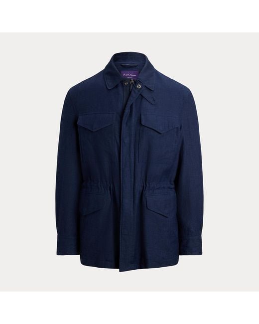 Ralph Lauren Blue Ripley Linen-Blend Four-Pocket Jacket for men