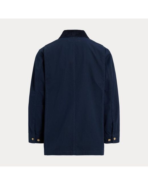 Polo Ralph Lauren Blue Cotton Canvas Barn Jacket