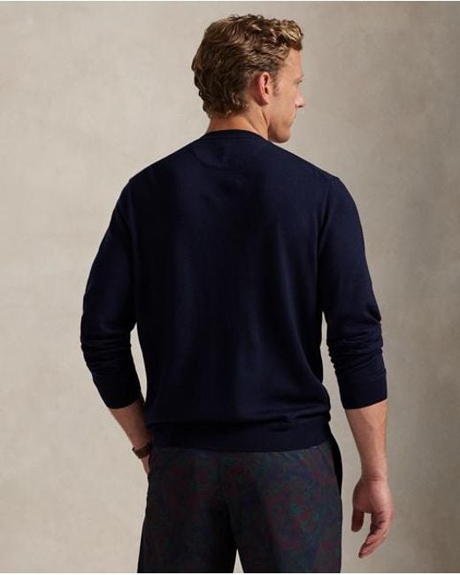 Jersey Técnico Con Cuello De Pico Ralph Lauren de hombre de color Blue