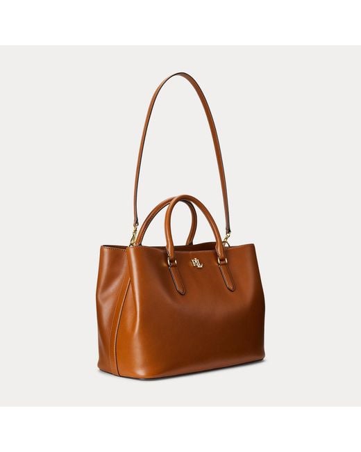 Ralph Lauren Green Leather Large Marcy Satchel