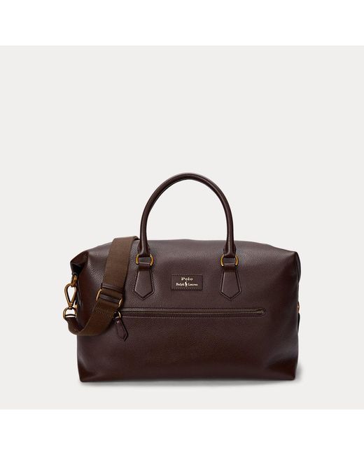 Polo Ralph Lauren Brown Pebbled Leather Duffel for men