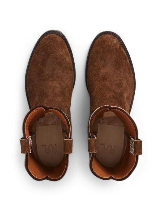 Ralph Lauren Brown Roughout Suede & Leather Boot for men