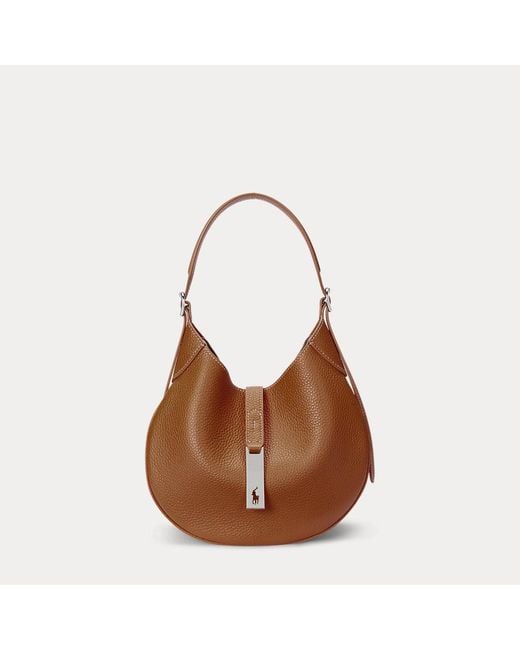 Polo Ralph Lauren Polo Id Embossed Small Shoulder Bag in Brown Lyst UK