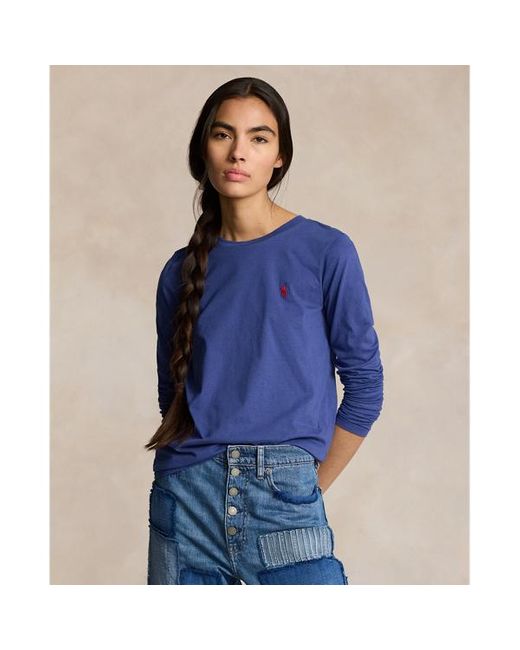 Polo Ralph Lauren T-shirt Met Ronde Hals En Lange Mouwen in het Blue