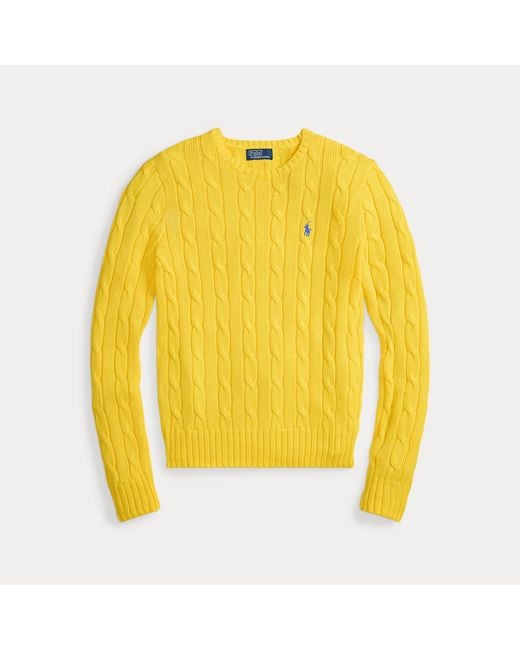 Polo Ralph Lauren Yellow Citron Cotton Sweater With Signature Pony Motif