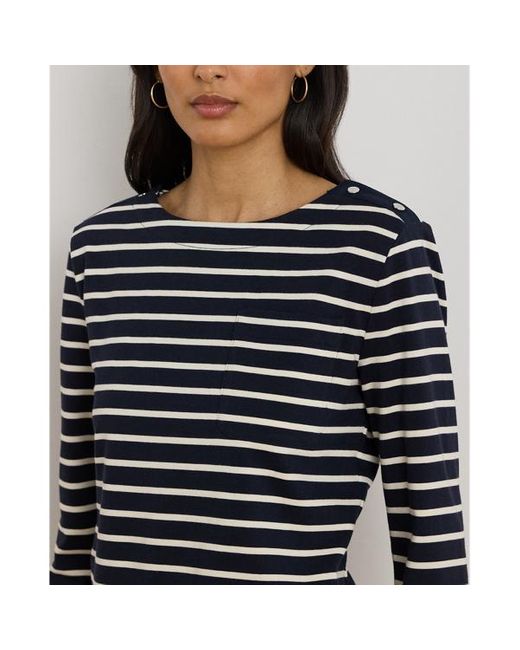 Maglia in jersey a righe con automatici di Ralph Lauren in Black