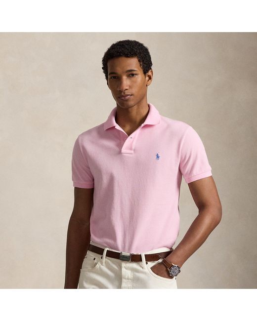 Polo Ralph Lauren Red Custom Slim Fit Mesh Polo Shirt for men