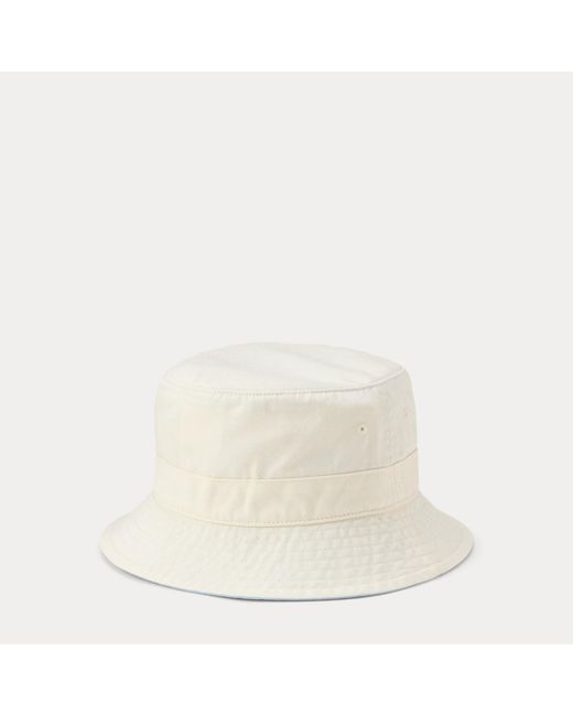 Polo Ralph Lauren White Polo Bear Twill Bucket Hat for men