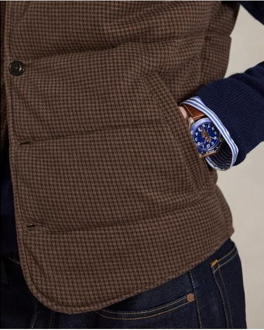 Polo Ralph Lauren Brown Houndstooth Estate-Rib Waistcoat for men