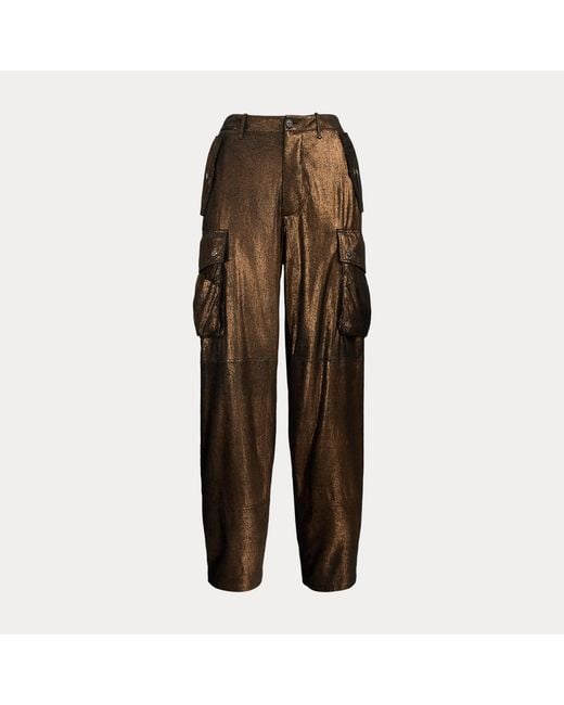 Ralph Lauren Vaughn Metallic Lambskin Trouser