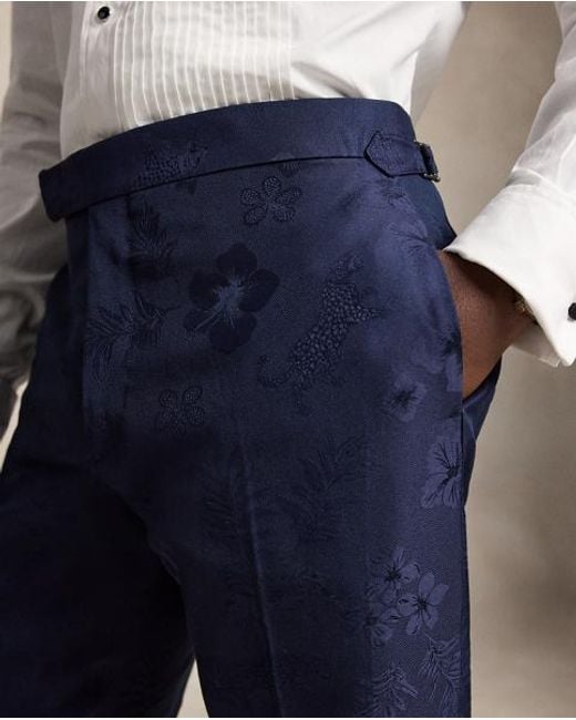 Polo Ralph Lauren Blue Tailored Jacquard Tuxedo Trousers for men