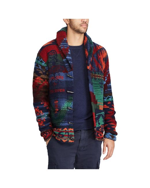Polo Ralph Lauren The Iconic Patchwork Cardigan for Men | Lyst