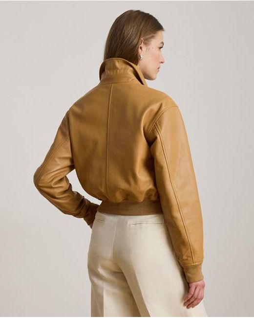Ralph Lauren Brown Ralph Lambskin Flight Jacket