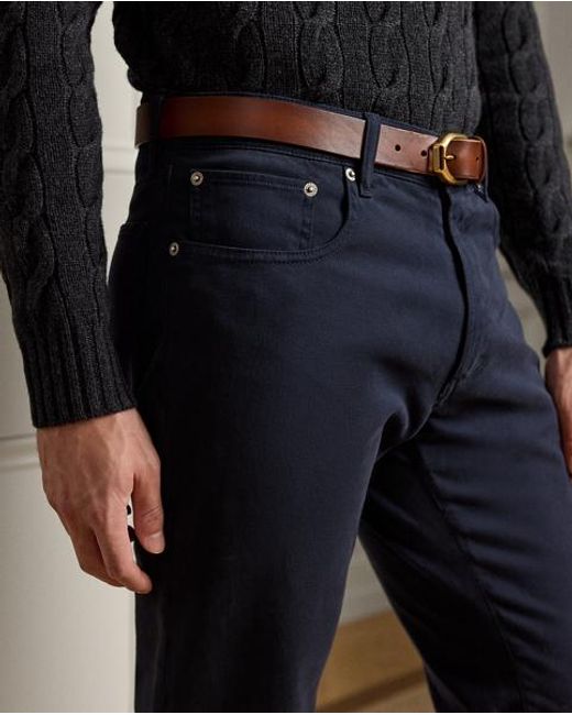 Ralph Lauren Black Slim Fit Stretch Twill Pant for men