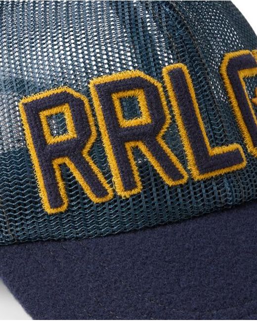 RRL Blue Felt-Bill Mesh Trucker Cap for men