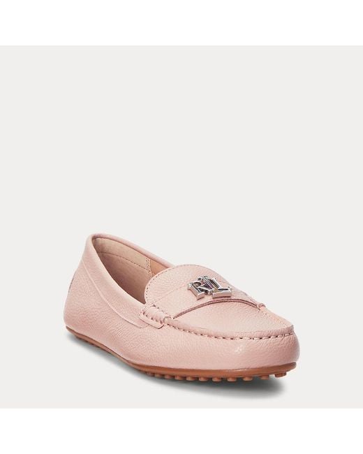 Ralph Lauren Pink Loafer Barnsbury Aus Narbenleder