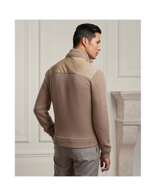 Mens suede shop front cardigan
