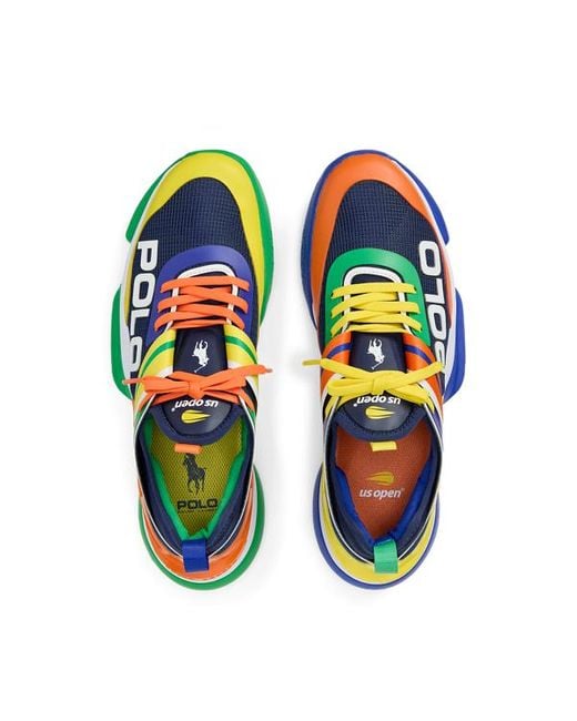 Polo by Ralph Lauren US Open Tech Court Pro Sneaker - Blue, Green, Orange Polo Ralph Lauren Men main image 2