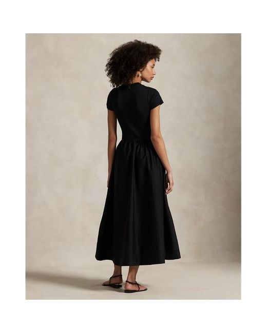 Abito in cotone a maniche corte di Polo Ralph Lauren in Black