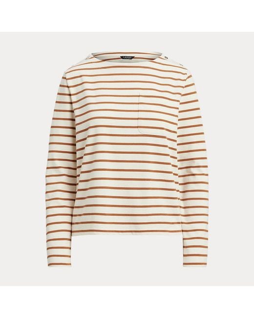 Ralph Lauren Multicolor Jersey-Oberteil Mit U-Boot-Ausschnitt