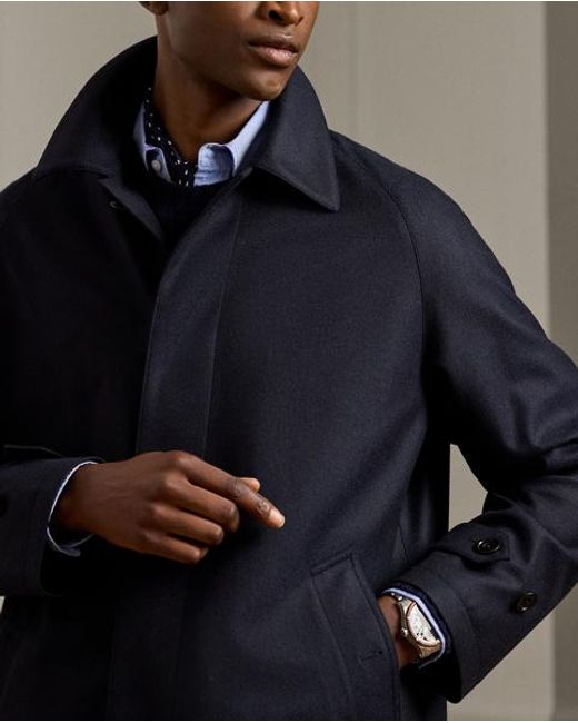 Ralph Lauren Black Waldridge Wool-Cashmere Walking Coat for men